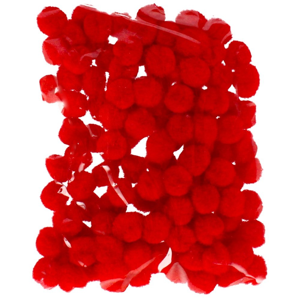 DECORATIVE POMPON 1 CM RED CRAFT WITH FUN 463924